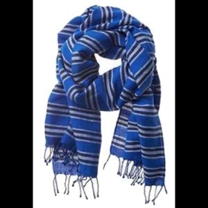 Banana Republic royal blue & navy striped scarf